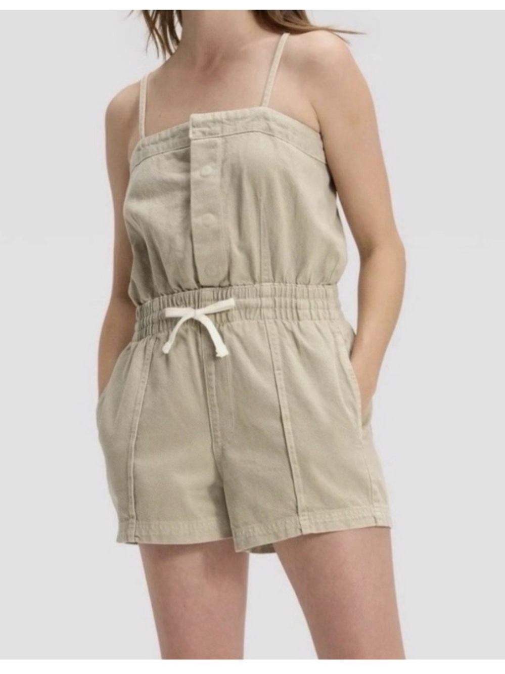 Target Universal Thread Women’s Casual Drawstring Romper in Beige